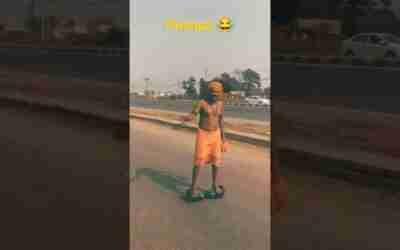 Pushpa Baba riding hoverboard #shorts