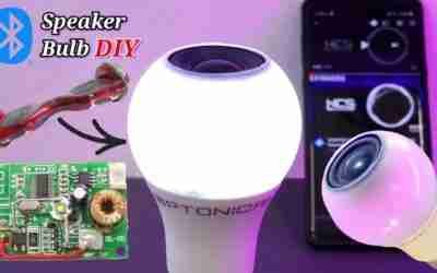 DIY Bluetooth Speaker LED Bulb from old Hoverboard BT Speaker module and add Cree Q5 LED Light