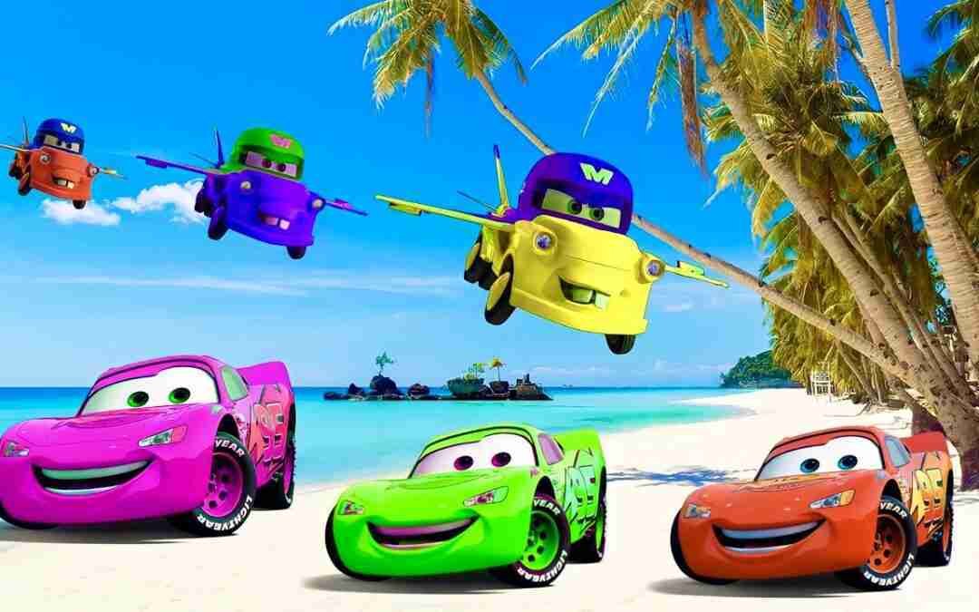 Disney Cars vs Portal Trap – Slide Color Lightning McQueen Mater The King & Friends – BeamNG Drive 2