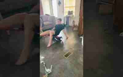 Doing wheelies on the hoverboards