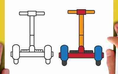 How to draw a hoverboard with handle easy