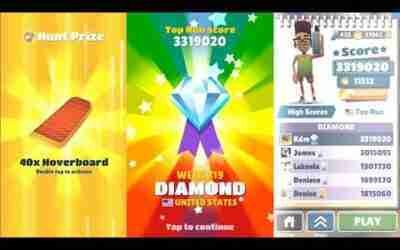 Subway Surfers Diamond Award! 40 Hoverboards!