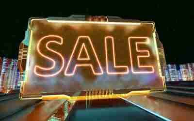 Advertising Marketing Sale Discount an Promotion Words on Digital Futuristic Circuit Board