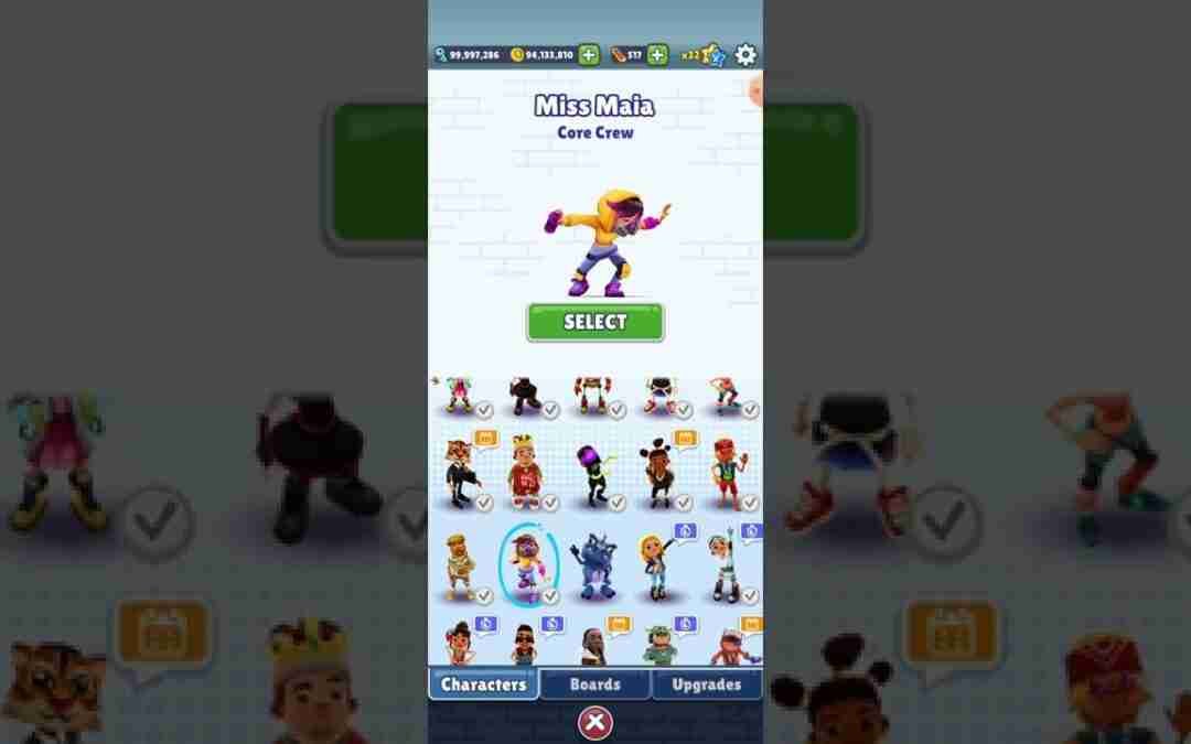 my tour on my charaters,outfits and hoverboards!  subway surfers