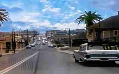 Visit to Los Angeles 1960s (60fps, added sound w/ color remaster)