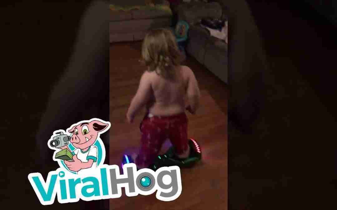 2 Year Old Rides Hoverboard in Living Room || ViralHog