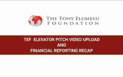 THE TEF 2022 ELEVATOR PITCH VIDEO UPLOAD  AND  FINANCIAL REPORTING RECAP