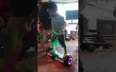 My 2 year old is riding a hoverboard