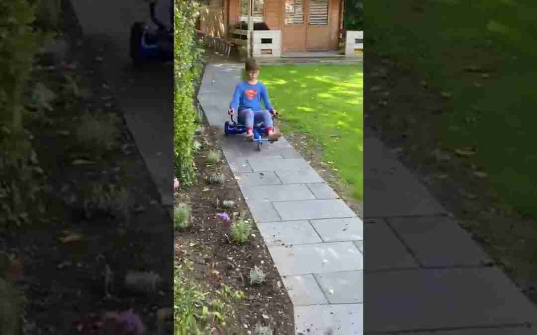My first time on a hoverboard (whilst  dog chasing me)