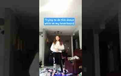 doing dance while on hoverboard