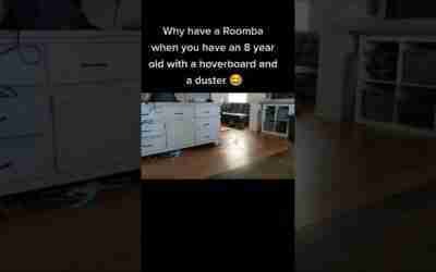 #hoverboard #Roomba #cleaning #kids #funnykids #kidsofyoutube #lifehacks #lifehack #win #bigfamily