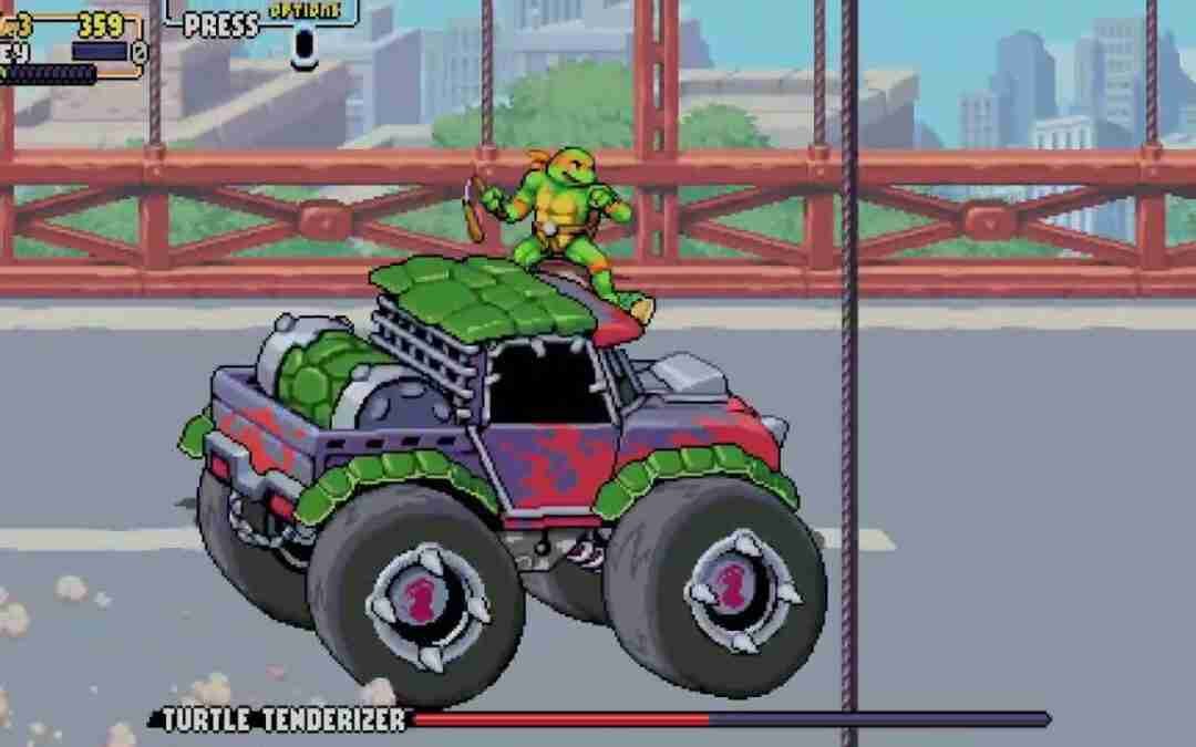 Teenage Mutant Ninja Turtles: Shredder's Revenge Michelangelo hoverboard gameplay