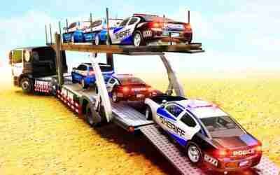 US Police Car Transport Truck –  Police Transport Car Parking | Simulator Car Games