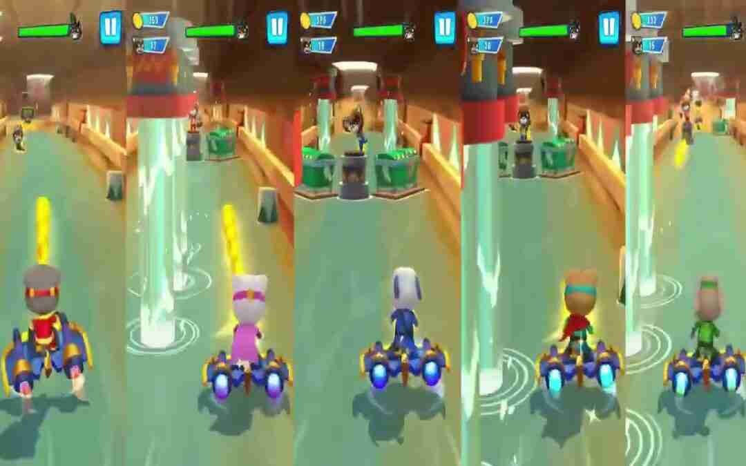 TALKING TOM HERO DASH – ALL CHARACTERS ON HOVERBOARDS GAMEPLAY