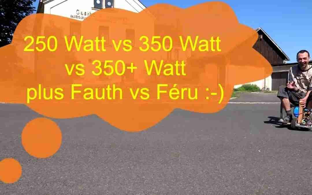 part 1: 250 / 350 / 350+ Watt hoverboard motors with firmwares Fauth vs Feru :-)