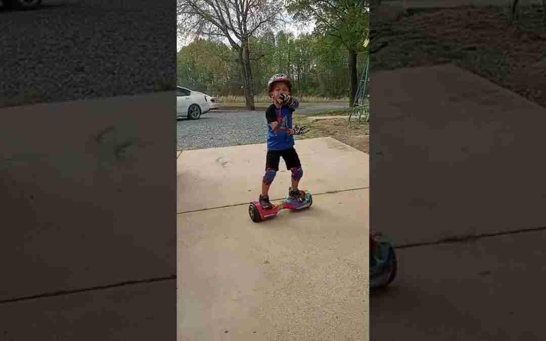 Isaac dancing on his hoverboard
