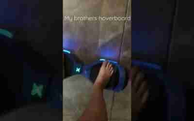 Riding a hoverboard
