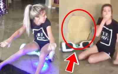 CRASHED HER HOVERBOARD IN THE WALL! | FUNNY FAILS