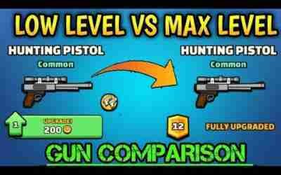 Da2 Mini Militia Low Level Vs Max Hunting Pistol || Mini Militia Gun Comparison || Visu Gamer