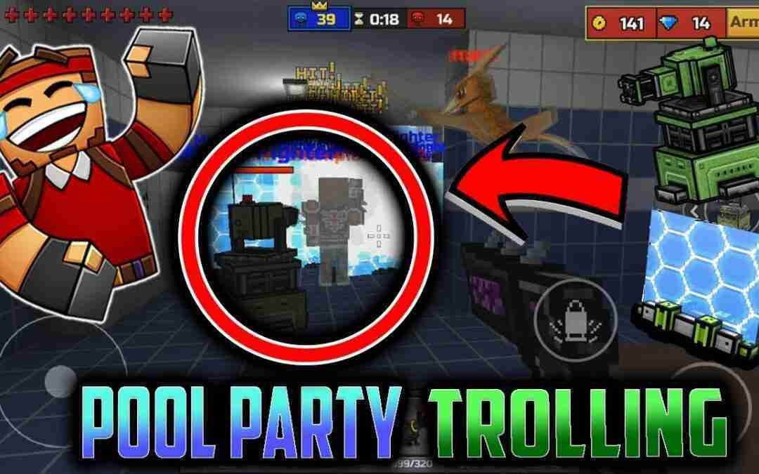 Trolling Players In Pixel Gun 3D Pool Party [HILARIOUS!]
