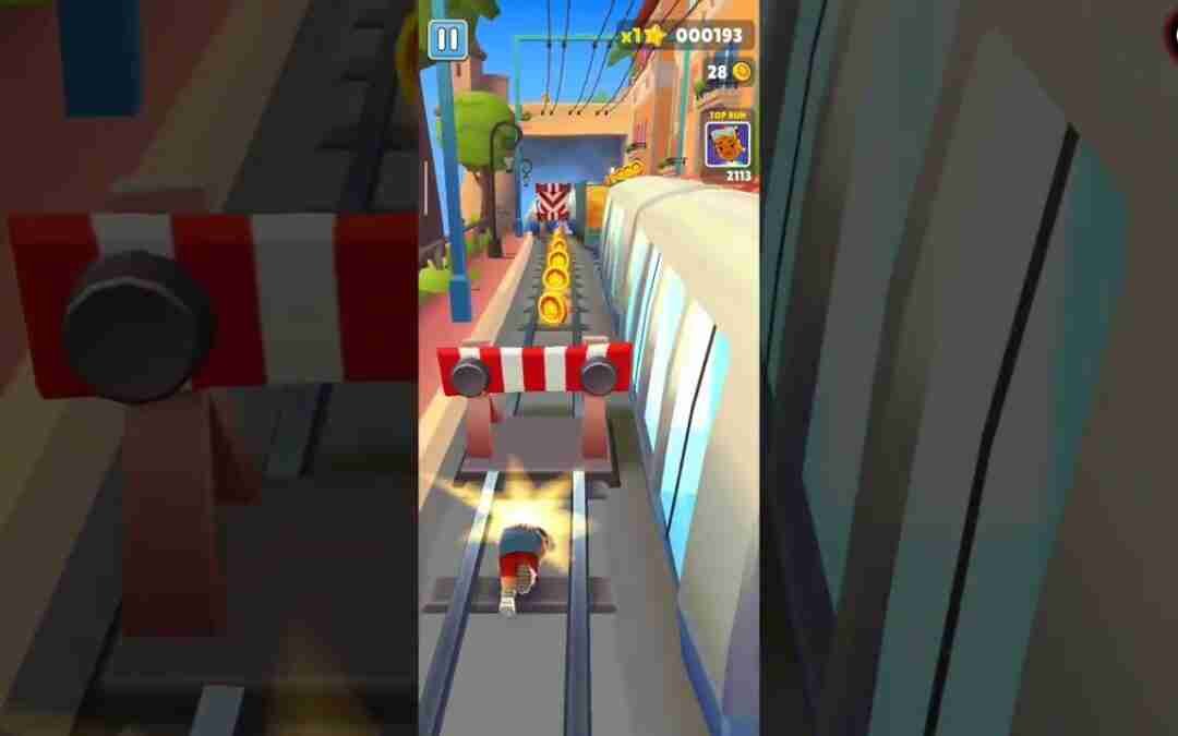 Subway Surfers No Coins no hoverboards/keys/ads, lasted for 3 minutes and 32 seconds(2)
