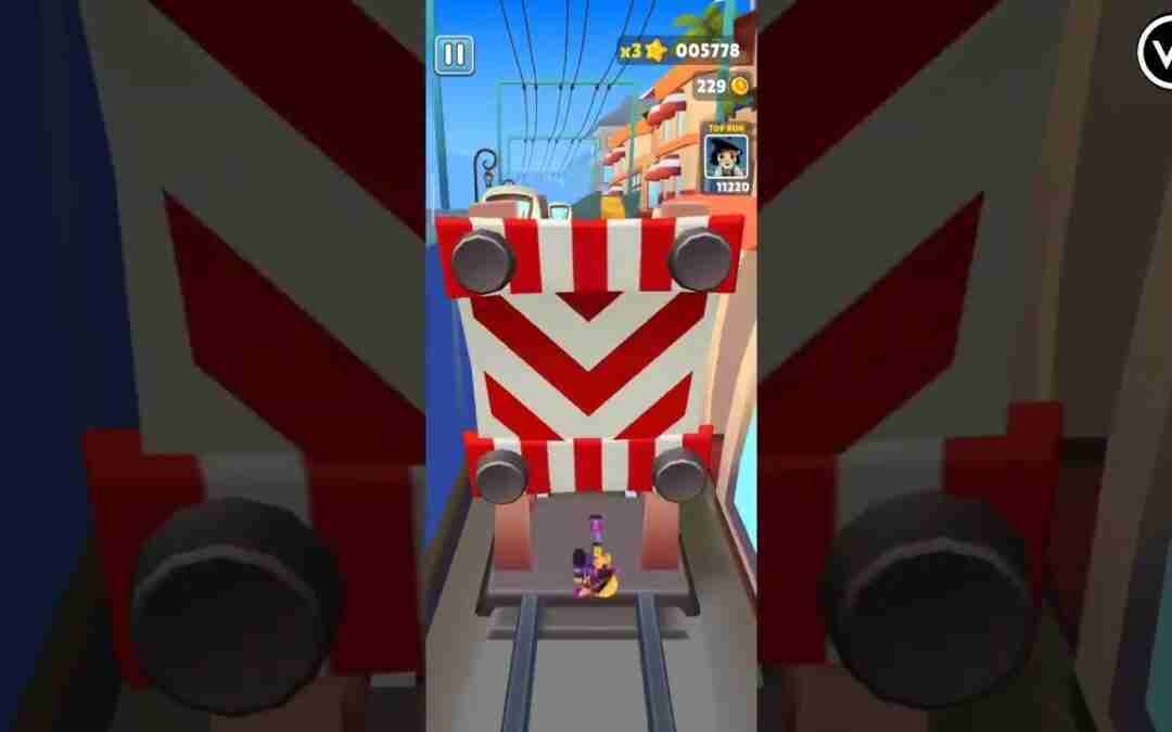 Subway Surfers No Coins no hoverboards/keys/ads, lasted for 3 minutes and 32 seconds(5)