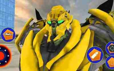 Robot Car Transform Shooting: Yellow Robot Wars Mafia Robot | Android iOS Gameplay