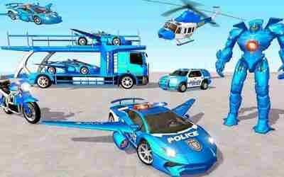 Police Transport Truck Games: Transport Police Heli Car Robot Transformers | Android iOS Gameplay