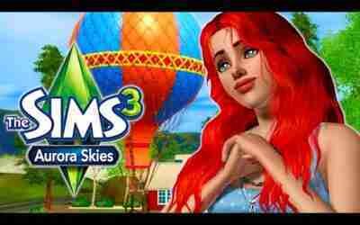 Riding in a hot air balloon in Aurora Skies! // Sims 3 worlds
