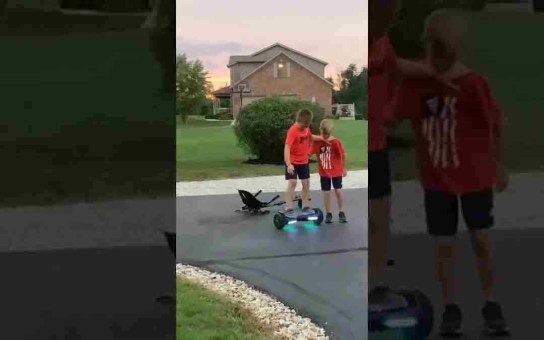 Zeke’s first time riding a hoverboard