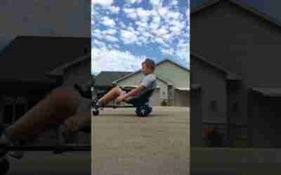 Me going 5 mph on hoverboard go kart in slow mo (TURN VOLUME DOWN)