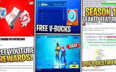 *NEW* Fortnite: FREE Youtube Rewards, Season 10 LEAKED FEATURES, POI DESTROYED EVENT, Free V-bucks!