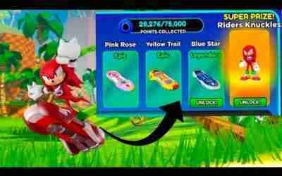 How to Unlock Riders Knuckles and 4 hoverboards in Sonic speed simulator Roblox