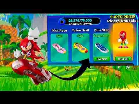 How to Unlock Riders Knuckles and 4 hoverboards in Sonic speed simulator Roblox