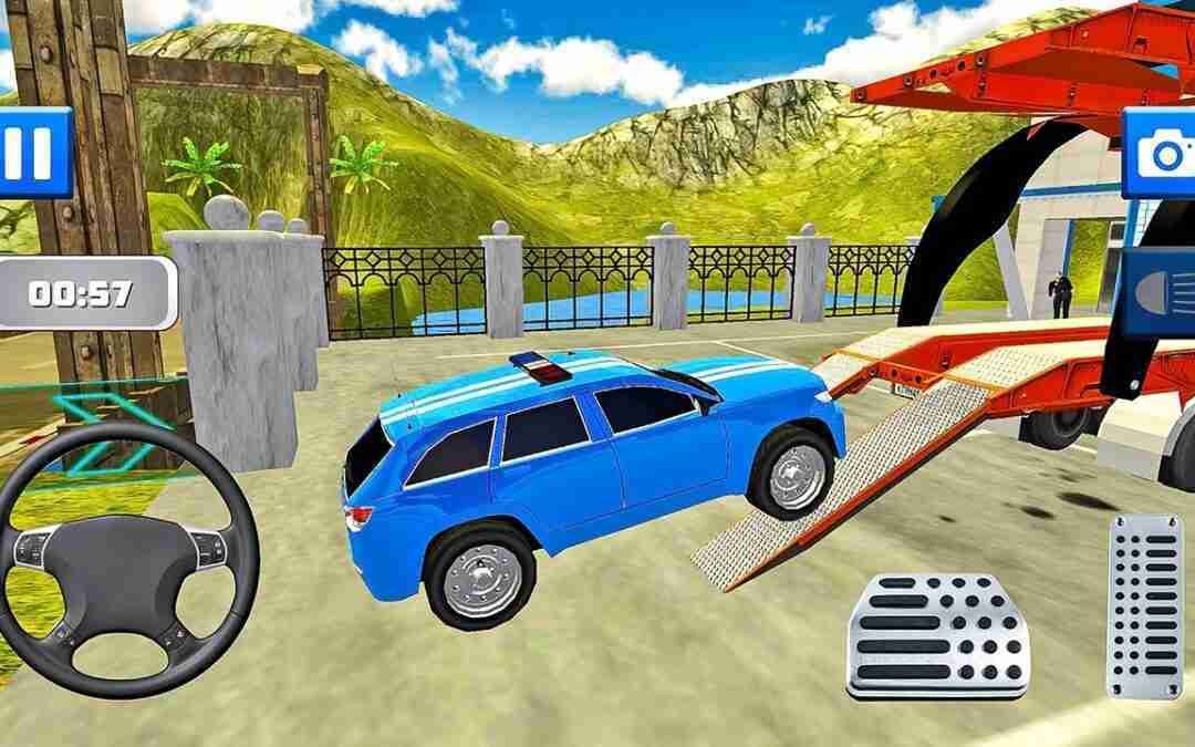 Transporting Prado Car in Trailer Truck – Cargo Helicopter Car Transport – Android Gameplay
