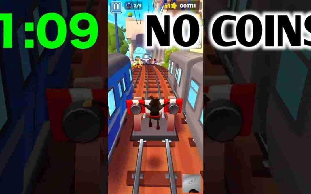 SUBWAY SURFERS NO COIN CHALLENGE 1:09 (NO KEYS & NO HOVERBOARDS)