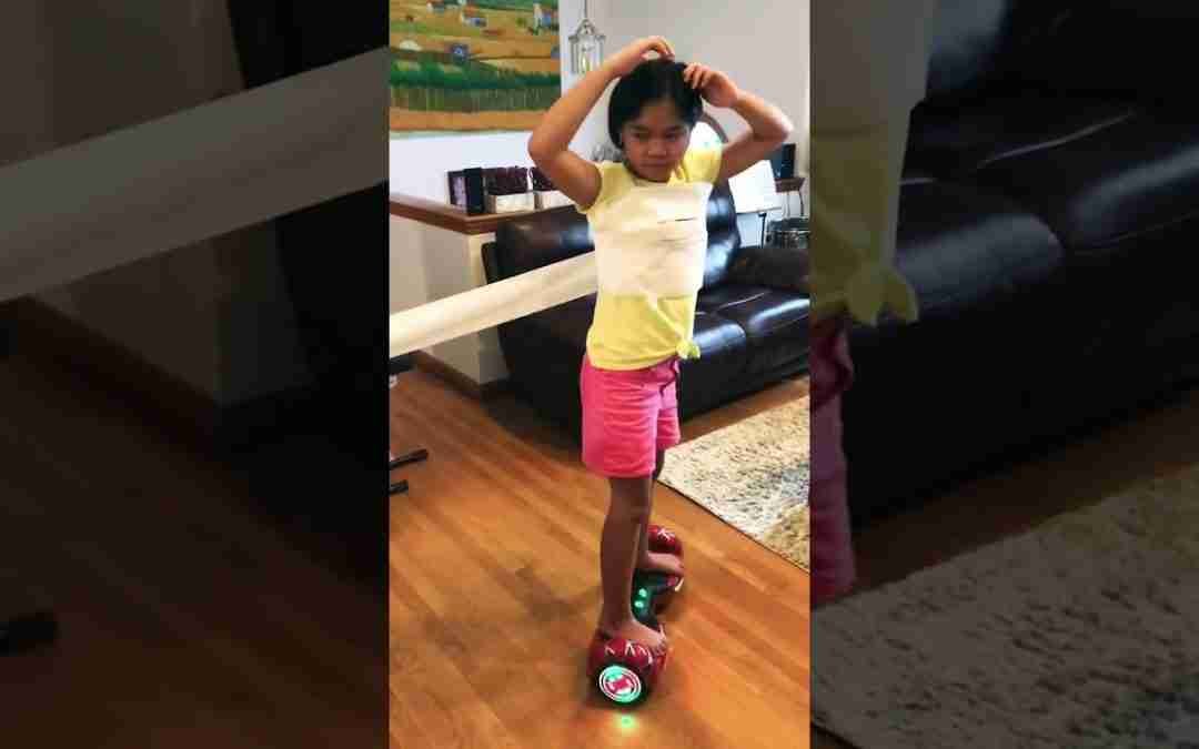 Mummy wrap while riding hoverboard challenge