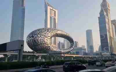 Dubai walk: World Trade Centre Metro Station to Sheikh Zayed Rd opposite Museum of the Future