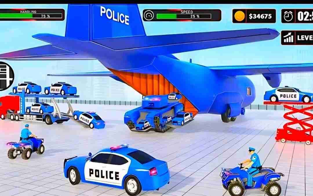 Us police Car Transport Truck || Car Game || Game Game Play Time ||