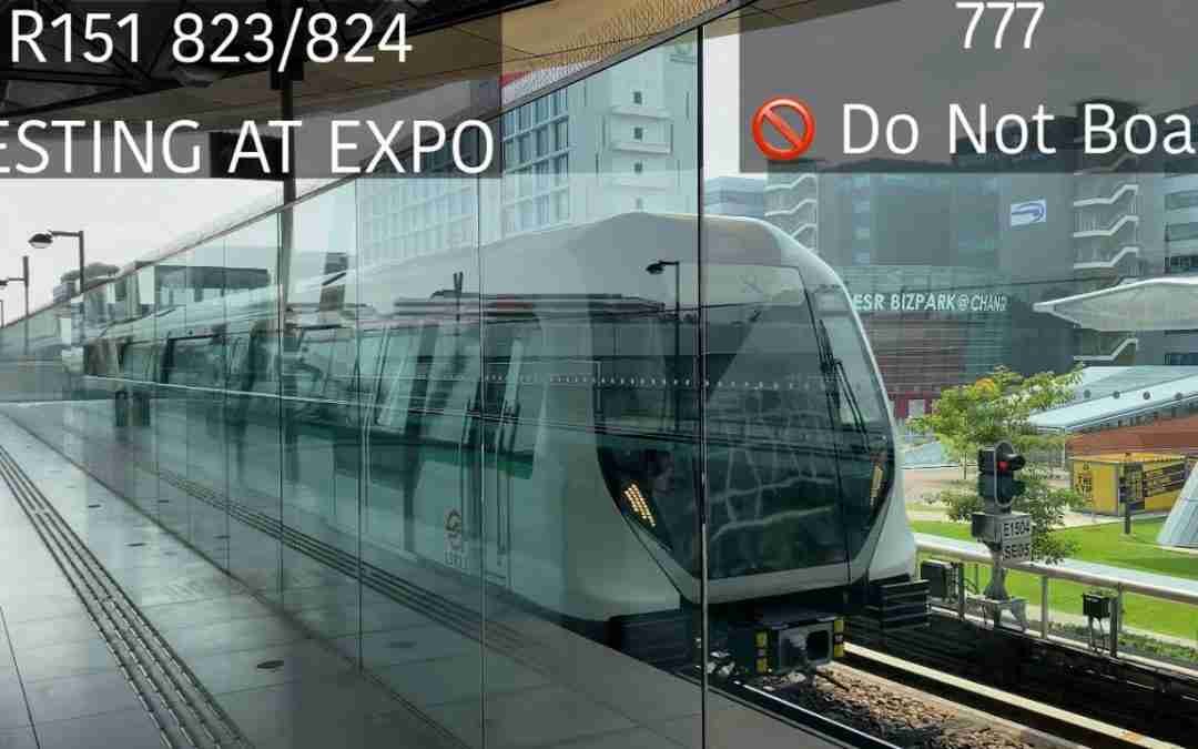 [SMRT] [EXCLUSIVE R151 CGL TESTING] Alstom Movia R151 [823/824] – Do Not Board at Expo (CGL)