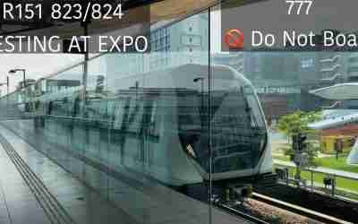 [SMRT] [EXCLUSIVE R151 CGL TESTING] Alstom Movia R151 [823/824] – Do Not Board at Expo (CGL)