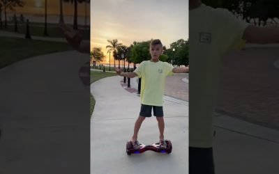 Sunset Hoverboard ride with the fam #shorts #hoverboard #skills