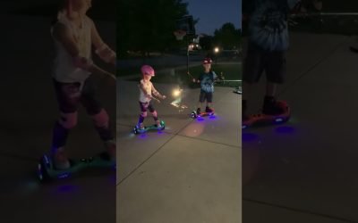 Blake and leah 2022 sparklers on hoverboards