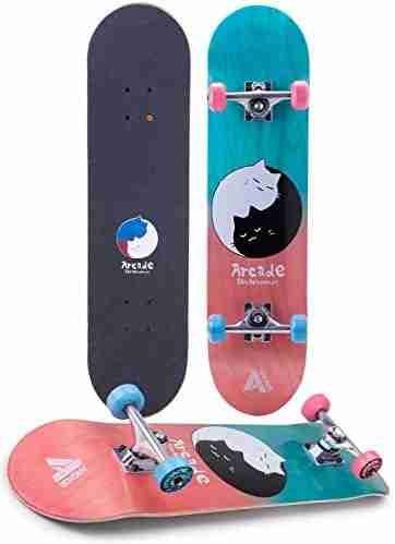 Arcade Skate Board for Kids 8-12 – 31” Skateboards for Beginners, Skateboards for Teens, Skateboards for Adults – Skateboard Beginner Kids – Skateboards for Girl & Boys