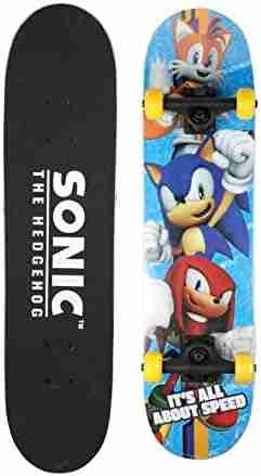 Sonic The Hedgehog Character Skateboards – Cruiser Skateboard with ABEC 5 Bearings, Durable Deck, Smooth Wheels (Choose from Sonic, Knuckles, Tails or Sonic & Friends)