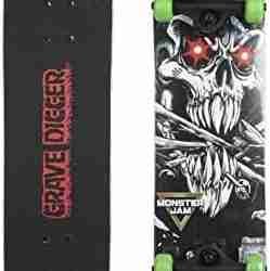 Monster Jam 31 inch Skateboard, 7-ply Maple Desk Skate Board for Cruising, Carving, Tricks and Downhill