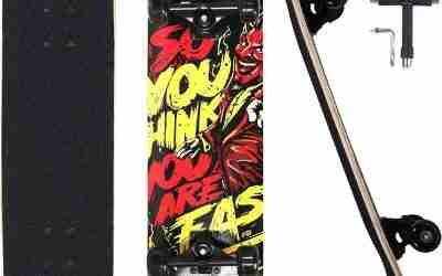 Pwigs Pretty&Popular Pro Complete Skateboards for Beginners Adults Youths Teens Kids Girls Boys 31″x8″ Skate Boards Canadian Maple Double Kick Concave Longboards with T Tools