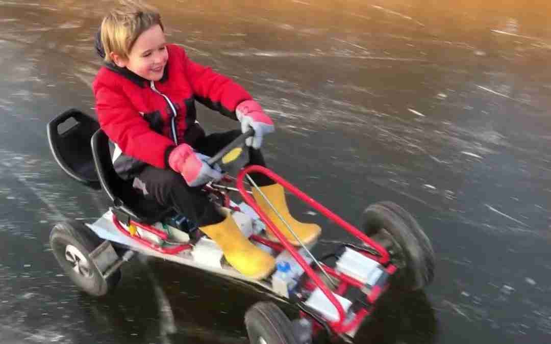 Diy 4×4 Cart from hoverboards on ice