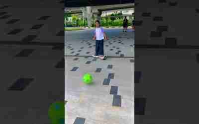 Fun with hoverboard & ball #cute #fun #hoverboard #crazy