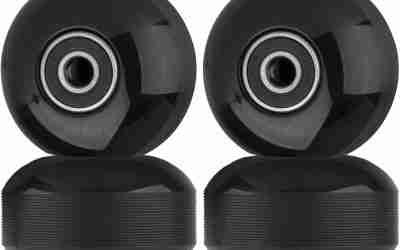 SPORTYOUTH Skateboard Wheels 52mm and Bearings Spacers Set, 95A Hard Wheels for Street Skateboard Tricks Cruiser, Pack of 4